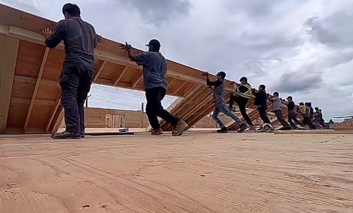 LLS Construction team working on site